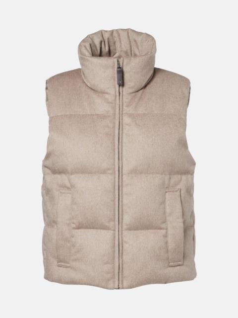 Max Mara Quilted cashmere down vest