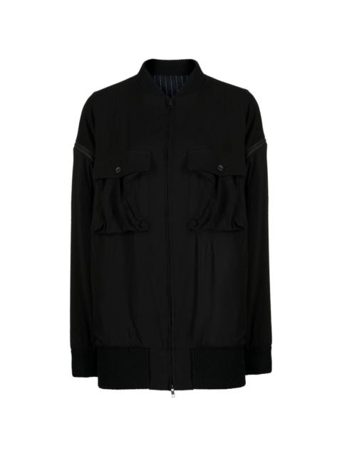 Yohji Yamamoto zip-detail stand up-collar jacket