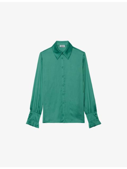 Zadig & Voltaire Thely Wing-Embellished Satin shirt