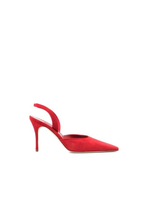 Manolo Blahnik Borelapla suede slingback pumps