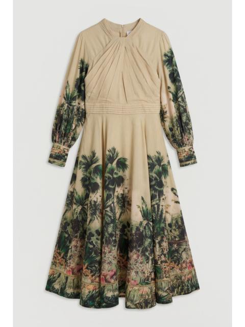 KAREN MILLEN Plus Size Botanical Print Woven Balloon Sleeve Maxi Dress