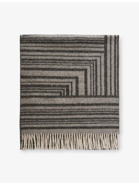 JOSEPH Ayla Grid-Pattern Wool and Cashmere Scarf