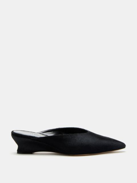 LE MONDE BÉRYL Victoria Micro Wedge Mule / Black Calf Hair