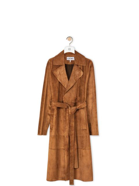 Loewe Belted coat in suede