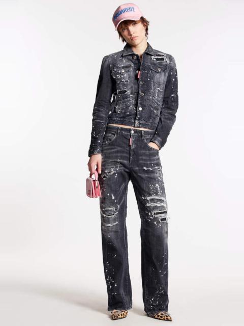 DSQUARED2 BLACK DIAMOND WASH ROADIE JEANS