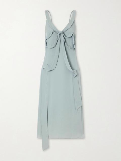 Acne Studios Dowla silk crepe de chine midi dress Sage green
