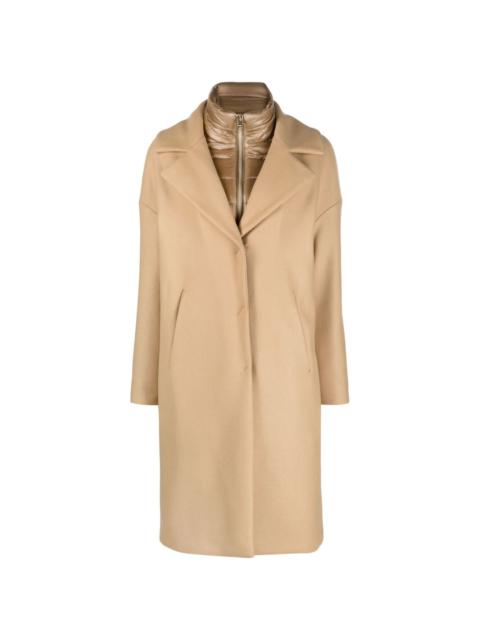 Herno padded-collar single-breasted coat