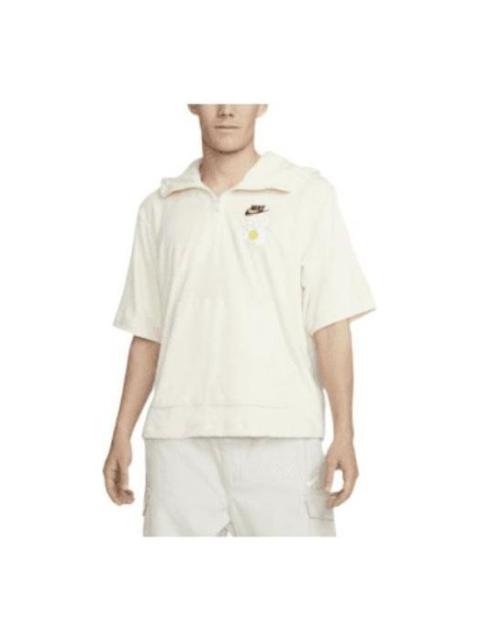 Nike Men's Nike Sportswear Back Large Logo Half Zipper Short Sleeve White DM5063-113