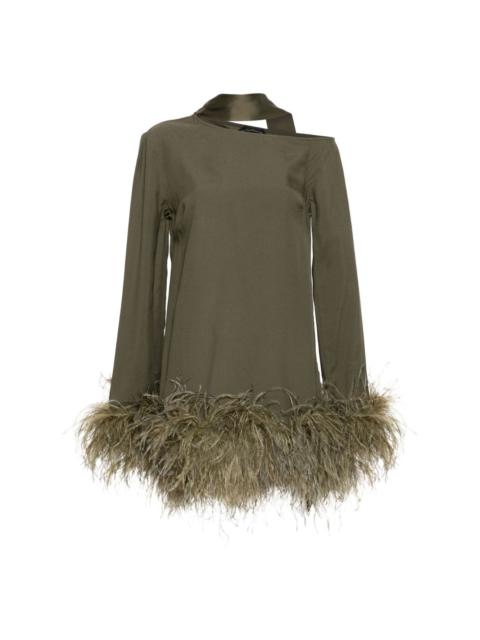 Adige feather-trim minidress
