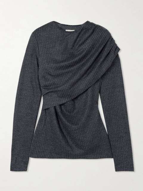 Isabel Marant Asna Draped Wool And Cotton-blend Jersey Top