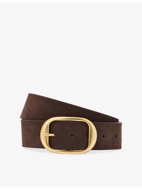 REISS Athena Oval-Buckle Suede Belt