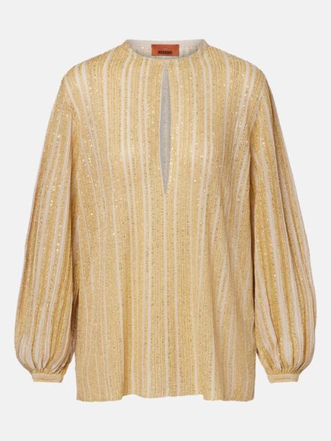 Missoni Cutout lamé blouse