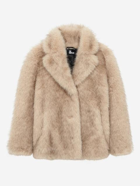 The Kooples BEIGE FUR-EFFECT COAT