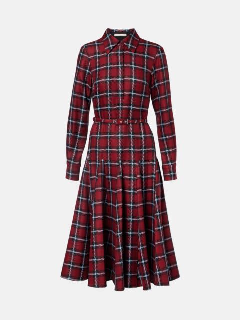 EMILIA WICKSTEAD Marione belted tartan wool-blend midi dress