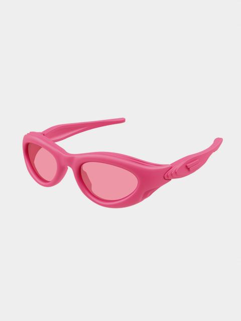 Bottega Veneta Oval Injection Plastic Sunglasses