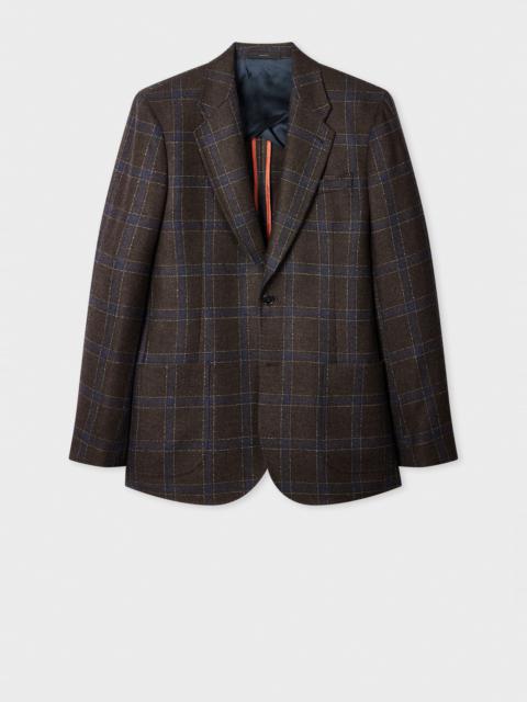 Paul Smith Dark Brown Check Wool-Cashmere Buggy-Lined Blazer