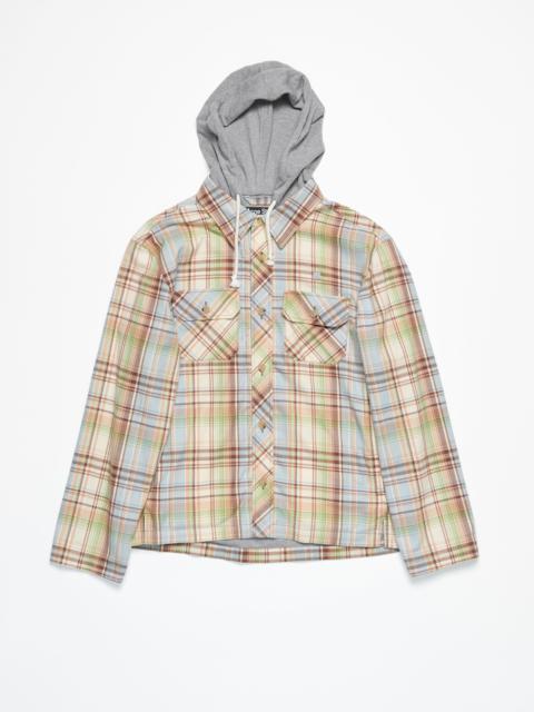 Acne Studios Hooded overshirt jacket - Brown/green
