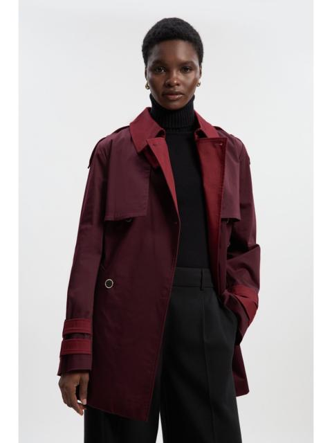 KAREN MILLEN Colour Block Belted Tailored Short Trench Coat