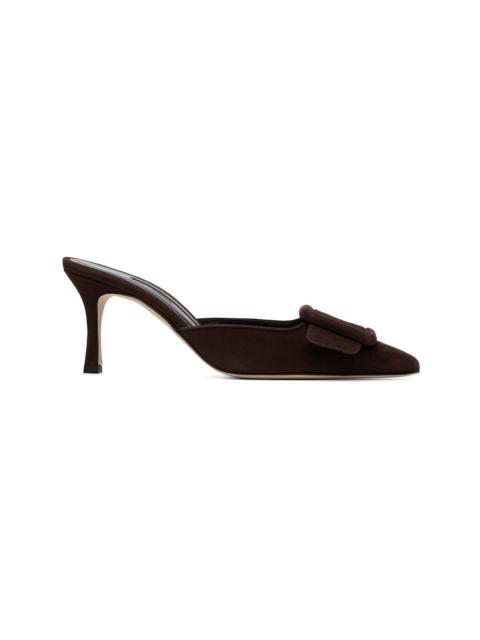 Manolo Blahnik Brown Maysale 70 Heels