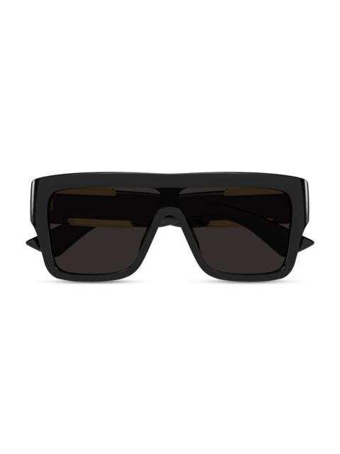 Bottega Veneta Women's Dash Ribbon 99MM Shield Sunglasses - Black