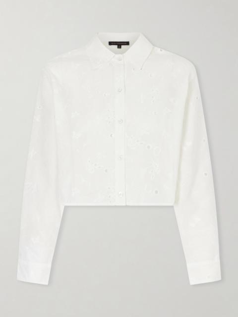 KIKI DE MONTPARNASSE Simone Cropped Broderie Anglaise Cotton Shirt