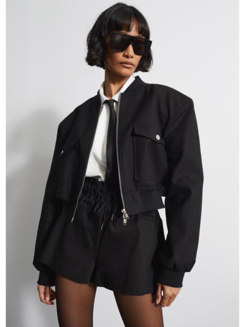 The Frankie Shop Pomona Crop Bomber Jacket - Black