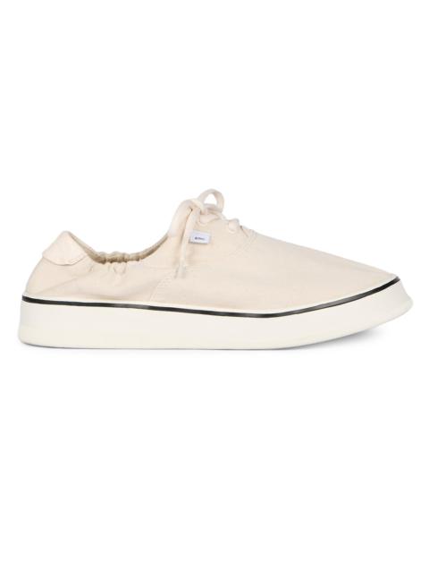 AMI Paris Men's Tennis Cotton Canvas Sneakers - Blanc Creme