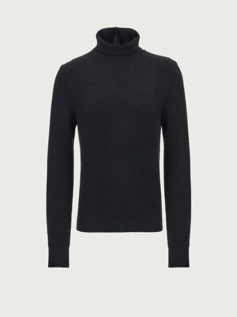 FERRAGAMO MOCK NECK HOODED SWEATER