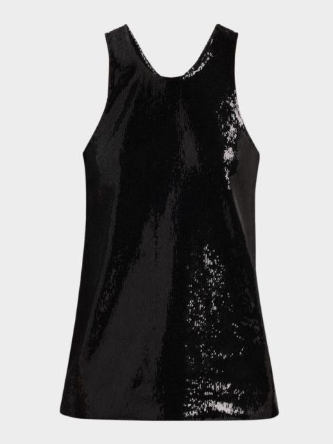 TOTEME Curved Sequined Tank Top