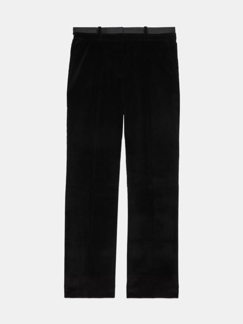 The Kooples BLACK CORDUROY STRAIGHT-LEG TAILORED PANTS