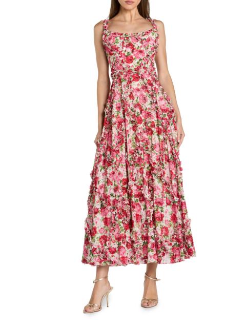 MAC DUGGAL Women's Ruffle Floral Sweetheart Maxi Dress - Pink Multi