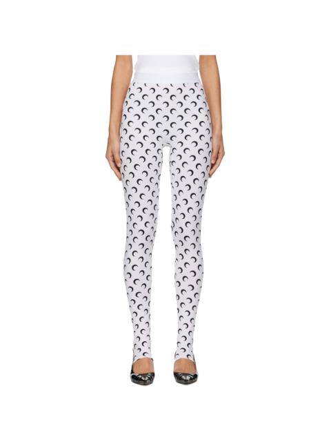 Marine Serre White Recycled Moon Jersey Stirrup Leggings