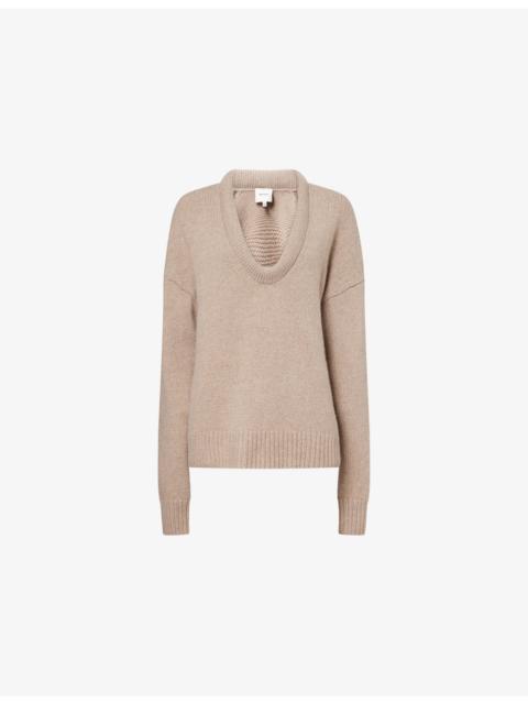 Reformation Jonie Scoop-Neck Cashmere and Wool-Blend Jumper
