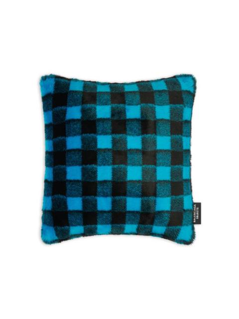 BALENCIAGA Vichy Cushion in Blue/black