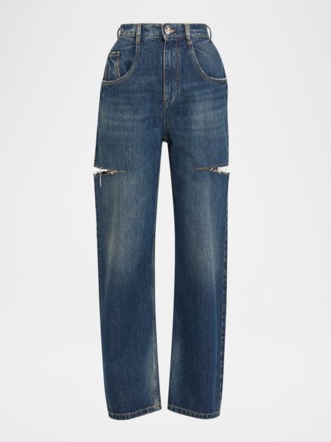 Maison Margiela Slash Slit Barrel-Leg Jeans