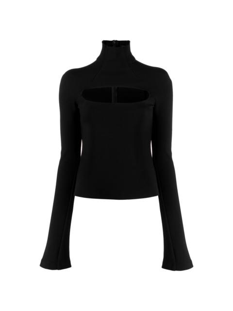 cut-out roll-neck jumper