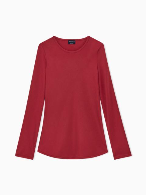 GIORGIO ARMANI SLIM-FIT BIAS-CUT BLOUSE IN STRETCH SILK-BLEND CREPE