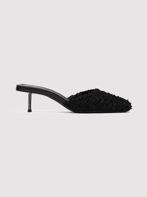 ST. AGNI Feathered Square Toe Heel - Black