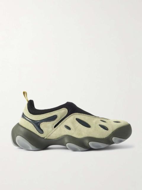 OAKLEY FACTORY TEAM Orbital Flesh Mesh-Trimmed Suede Sneakers