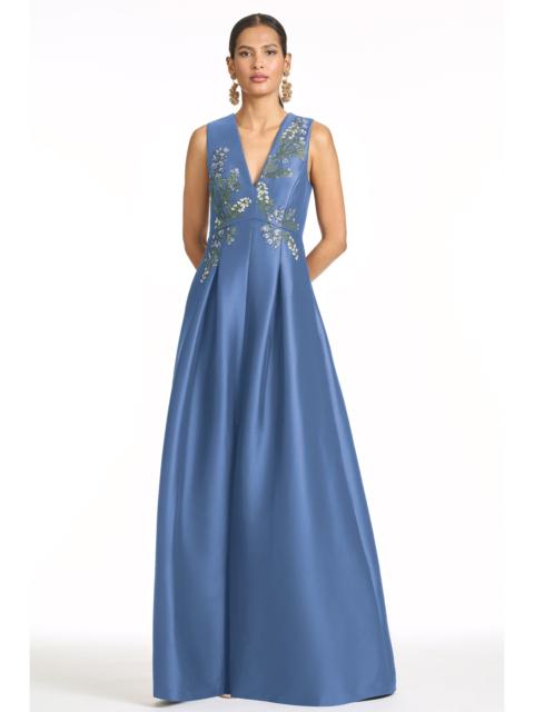 SACHIN & BABI EMBROIDERED BROOKLYNNE GOWN - OPAL