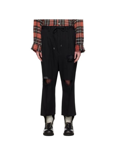 Black Two Tuck Trousers