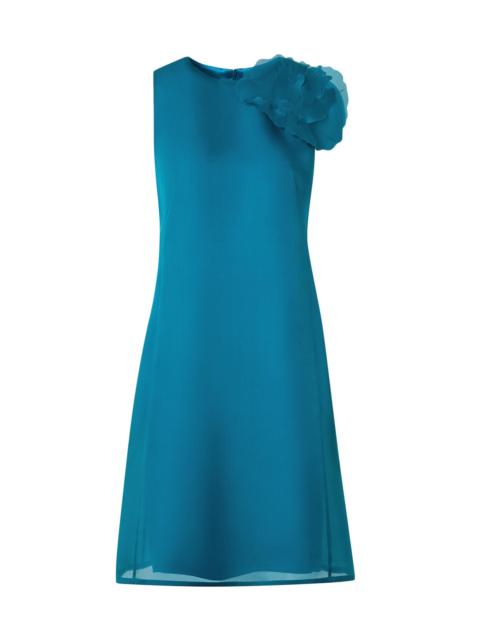 AKRIS Women's Organza Anemone Silk Minidress - Laguna Blue