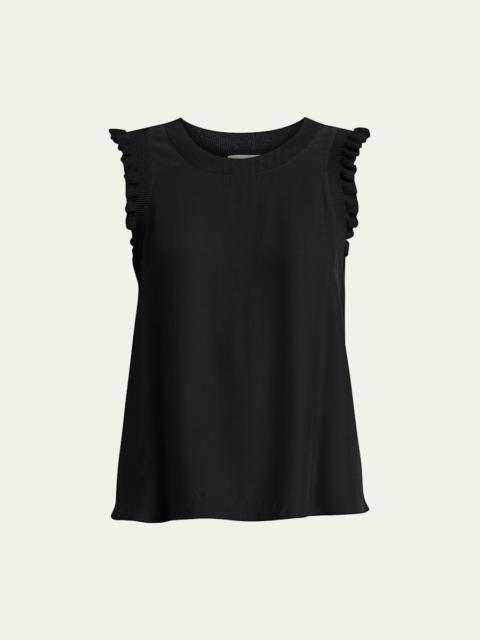 Cinq à Sept Tous Les Jours Lenore Crewneck Sleeveless Silk Top