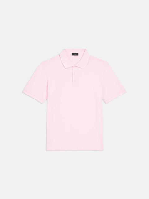 Theory Relaxed Polo Shirt in Striped Cotton Piqué