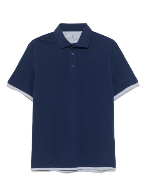 Brunello Cucinelli faux-layered polo shirt