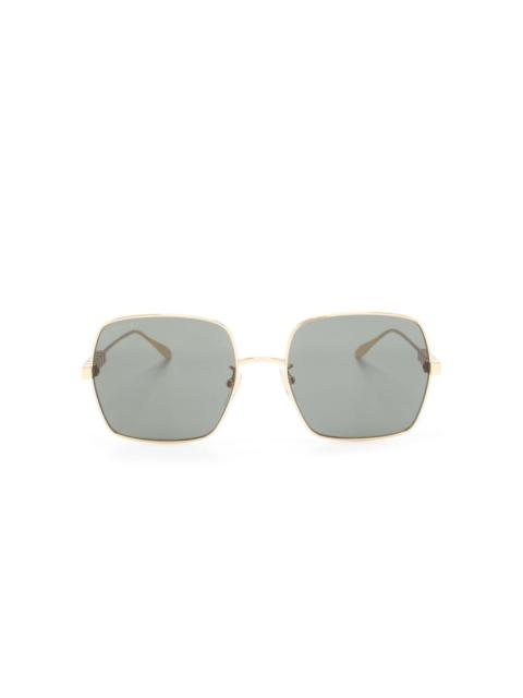 GUCCI logo-lettering square-frame sunglasses