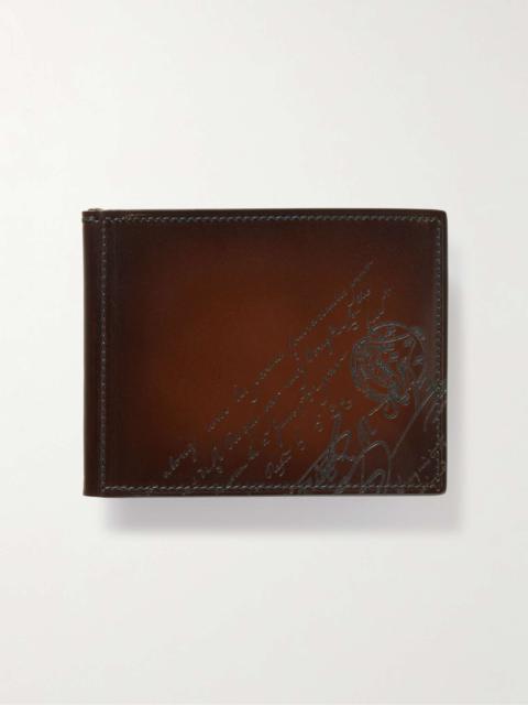 Berluti Figure Scritto Venezia Leather Bifold Wallet with Money Clip