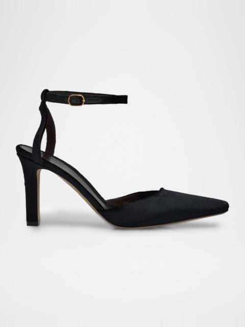 The Row Carla Velvet Ankle-Strap Pumps