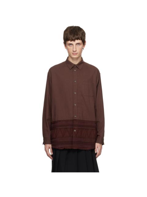 UNDERCOVER Burgundy Frayed Shirt