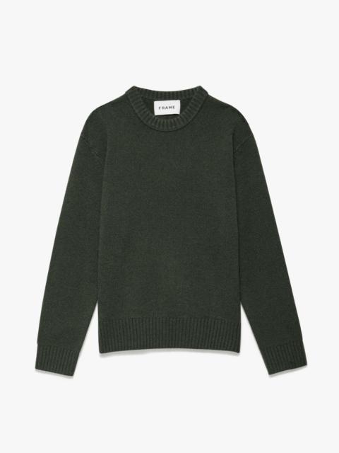 FRAME The Cashmere Crewneck Sweater in Military Green